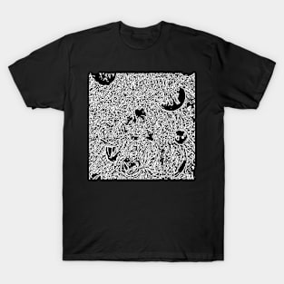Black and white string pattern T-Shirt